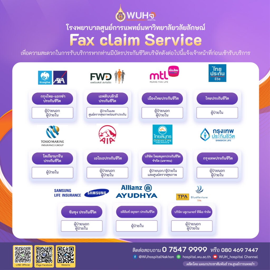 ประกันโรงพยาบาลศูนย์การแพทย์WUH
